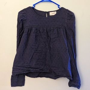 UNIVERSAL Thread Blue Medium Blouse with Embroidery Details Long Sleeve Boho